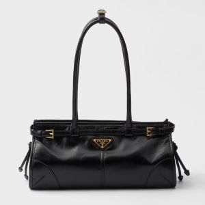 Prada 1BA426 Bonnie Medium Handbag in Leather Black