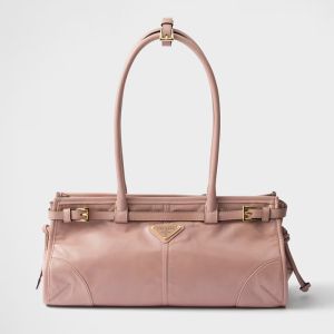 Prada 1BA426 Bonnie Medium Handbag in Leather Pink