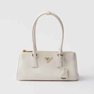 Prada 1BA457 Galleria Medium Bag in Leather White
