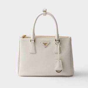 Prada 1BA863 Galleria Medium Bag in Leather White