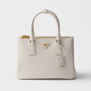 Prada 1BA863 Galleria Medium Bag in Saffiano Leather White