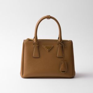 Prada 1BA896 Galleria Small Bag in Saffiano Leather Brown