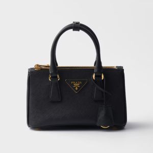 Prada 1BA916 Galleria Mini Bag in Saffiano Leather Black