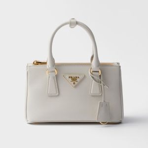 Prada 1BA916 Galleria Mini Bag in Saffiano Leather White