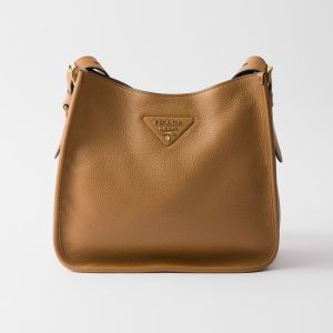 Prada 1BC073 Medium Shoulder Bag in Leather Brown