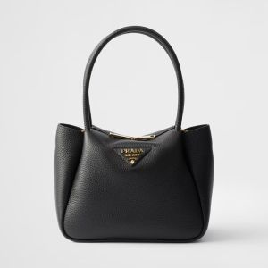 Prada 1BC145 Small Handbag in Leather Black