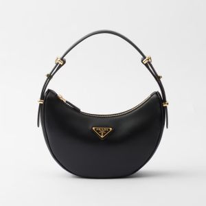 Prada 1BC194 Arque Small Shoulder Bag in Leather Black
