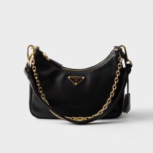 Prada 1BC204 Re-Edition Mini Bag in Leather Black