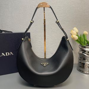 Prada 1BC212 Large Shoulder Bag in Leather Black