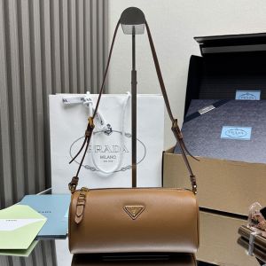 Prada 1BC239 Pouch in Leather Brown