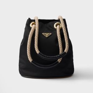 Prada 1BE082 Mariner Small Bucket Bag in Re-Nylon Black