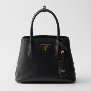 Prada 1BG443 Double Small Bag in Saffiano Leather Black