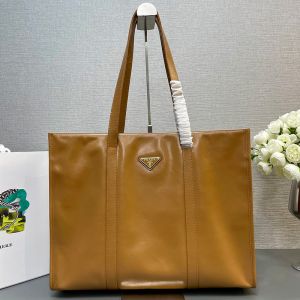 Prada 1BG460 Large Tote Bag in Leather Brown