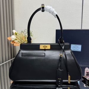 Prada 1BG569 Medium Tote Bag in Leather Black