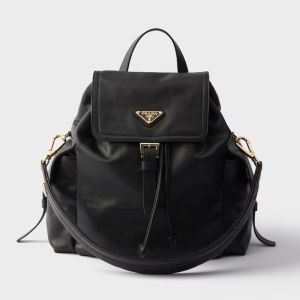 Prada 1BZ080 Explore Medium Backpack in Nappa Leather Black