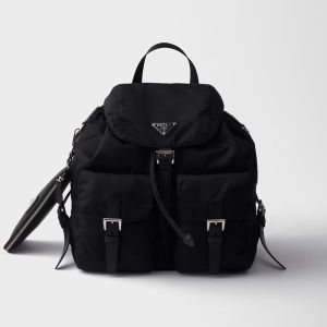 Prada 1BZ811 Medium Backpack with Pouch in Re-Nylon Black