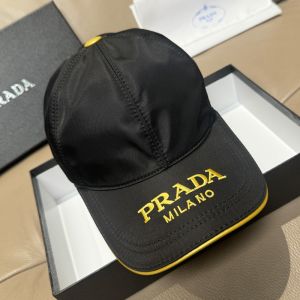 Prada 1HC337 Embroidered Logo Baseball Cap in Re-Nylon Black