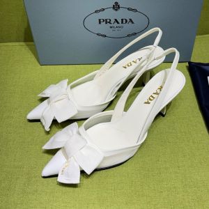 Prada 1I308O Slingback Pumps 75mm Women Mesh Fabric White