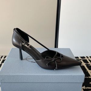 Prada 1I442O Open Side Pumps 75mm Women Leather Black