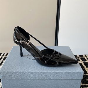Prada 1I442O Open Side Pumps 75mm Women Patent Leather Black