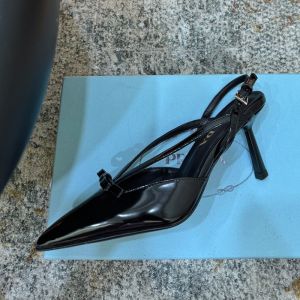 Prada 1I675O Slingback Pumps Women Brushed Leather Black
