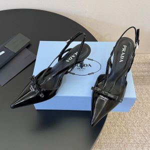 Prada 1I675O Slingback Pumps Women Patent Leather Black