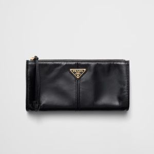 Prada 1MB051 Pouch in Leather Black