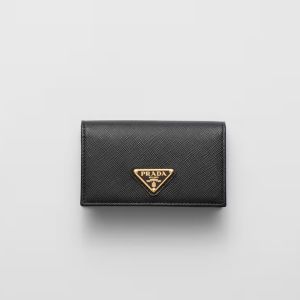 Prada 1MC122 Card Holder in Saffiano Leather Black