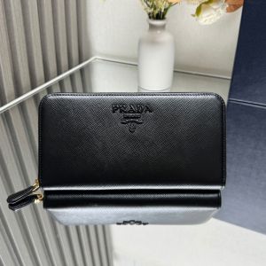 Prada 1ML506 Large Wallet in Saffiano Leather with Lettering Logo Black