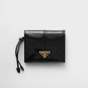 Prada 1MV204 Small Wallet in Leather Black