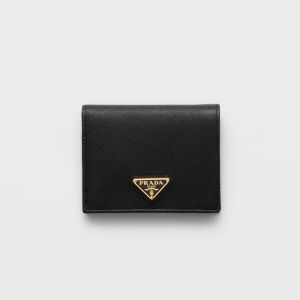 Prada 1MV204 Small Wallet in Saffiano Leather Black
