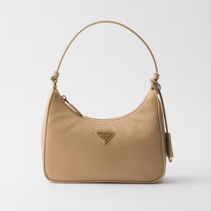 Prada 1N204M Re-Edition 2005 Mini Bag in Re-Nylon and Saffiano Camel