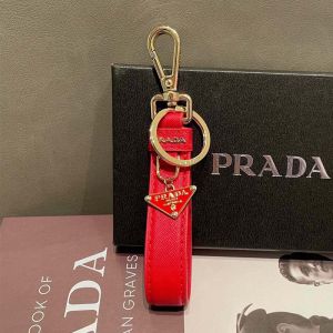 Prada 1PP142 Keychain in Saffiano Leather Red