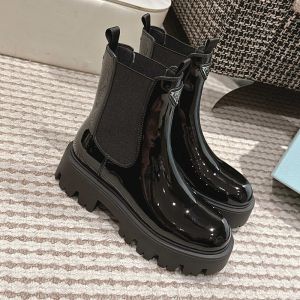 Prada 1T186O Booties Women Patent Leather Black