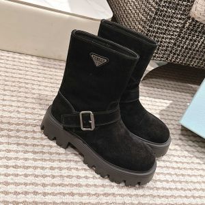 Prada 1U187O Boots Women Suede Black