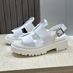 Prada 1X103O Soft Cage Platform Sandals Women Calfskin White