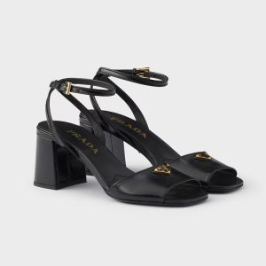 Prada 1X401O Sandals Women Leather Black
