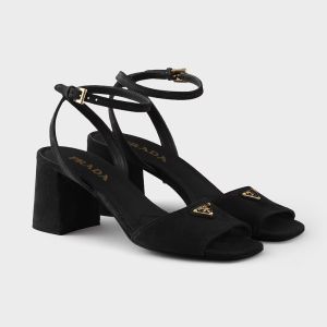 Prada 1X401O Sandals Women Suede Black