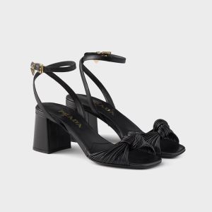 Prada 1X424O Sandals Women Leather Black