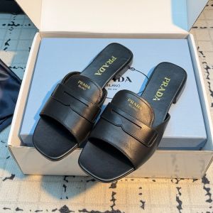 Prada 1XX781 Slides 20mm Women Leather Black