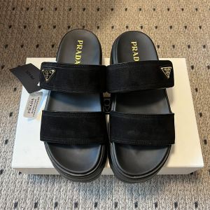 Prada 1XZ794 Slides Women Nubuck Black
