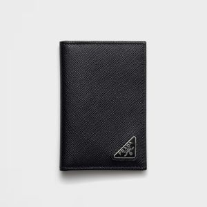 Prada 2MC101 Card Holder in Saffiano Leather Black