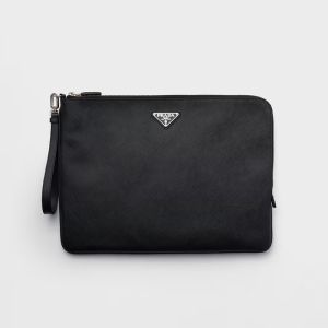 Prada 2NH023 Large Pouch in Saffiano Leather Black