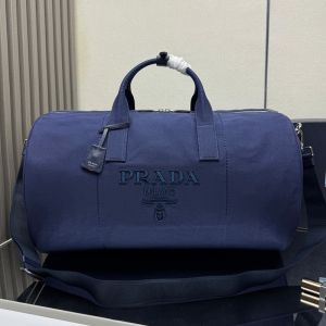 Prada 2VC051 Duffle Bag in Canvas Navy Blue