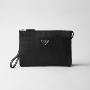 Prada 2VF032 Pouch in Saffiano Leather Black