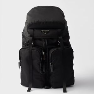 Prada 2VZ019 Backpack in Re-Nylon and Saffiano Leather Black