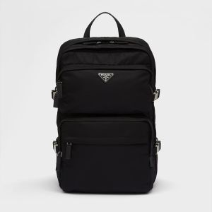 Prada 2VZ101 Backpack in Re-Nylon and Saffiano Leather Black