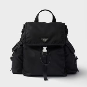 Prada 2VZ118 Explore Backpack in Re-Nylon and Leather Black