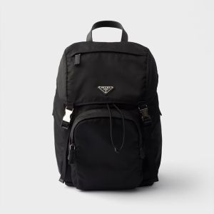 Prada 2VZ135 Backpack in Re-Nylon and Saffiano Leather Black