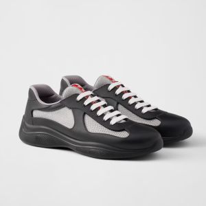 Prada 4E6500 America's Cup Sneakers Unisex Soft Rubber and Bike Fabric Black